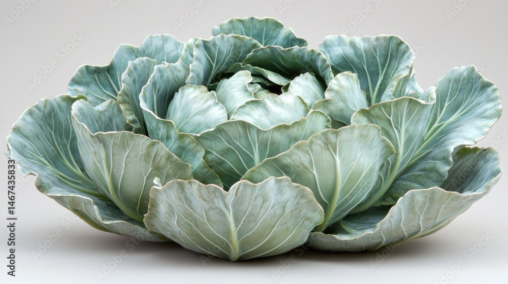 Fototapeta premium A head of vibrant green cabbage