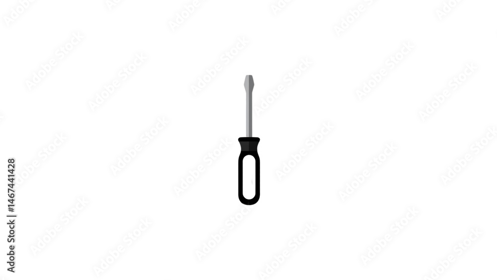 Isolated flat-style vector illustration of a slotted screwdriver tool on transparentbackground. Isolated flat-style vector illustration of a slotted screwdriver tool on transparentbackground.