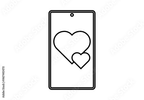 Icono negro de aplicación de conocer gente para amor