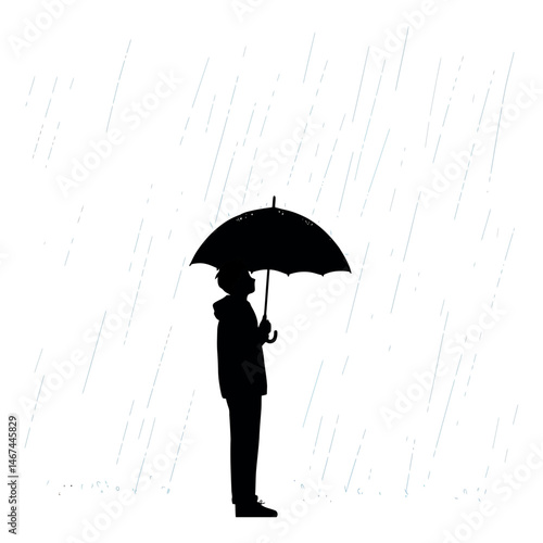 man with umbrella during raining