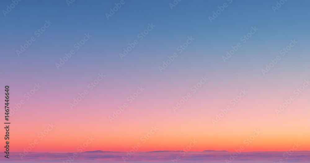 Fototapeta premium Pastel sunset over a sea of clouds.