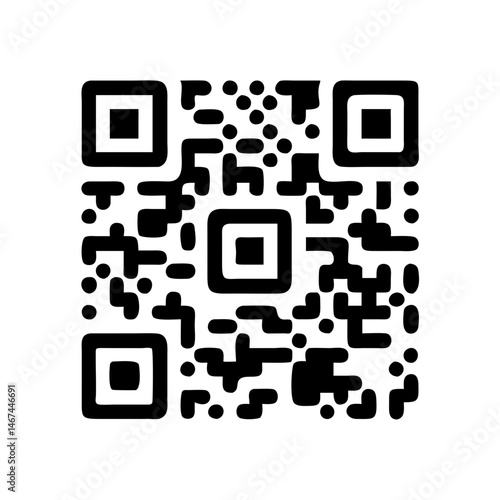 Black and White QR Code Image for Scannable Digital Information