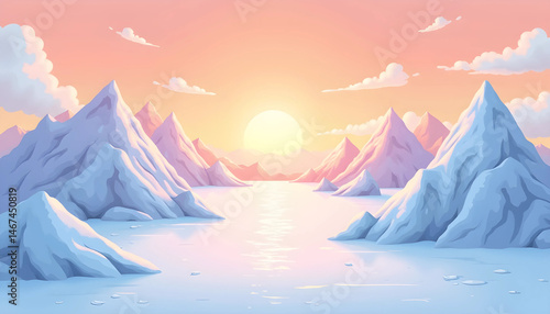 winter landscape with snow and mountains