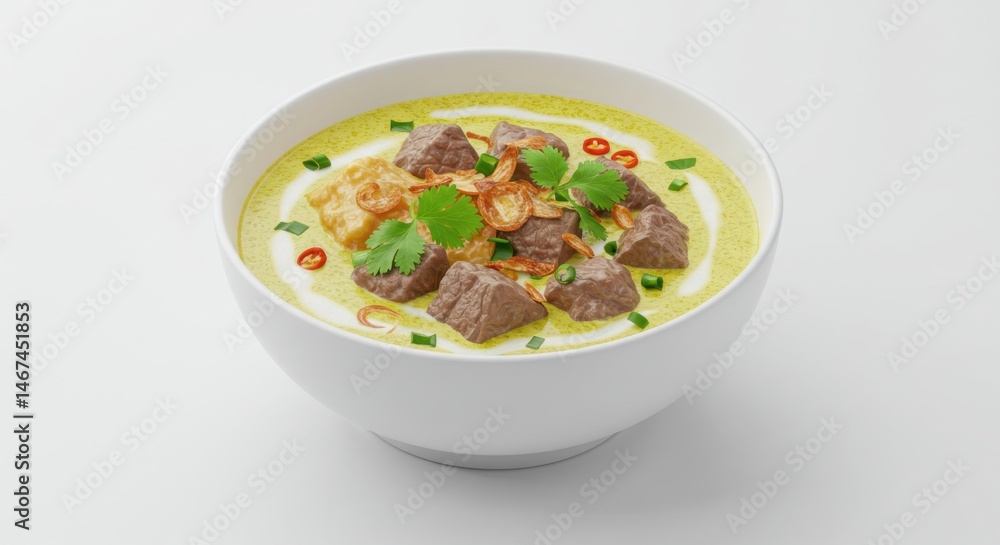 Beef Soup Bowl with Garnish Beef Soup Bowl with Garnish