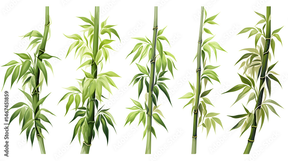 Bamboo Forest Set: A Collection of Lush Nature Scenes in Japan and China Featuring Green Bamboo Plants Bamboo Forest Set: A Collection of Lush Nature Scenes in Japan and China Featuring Green Bamboo Plants