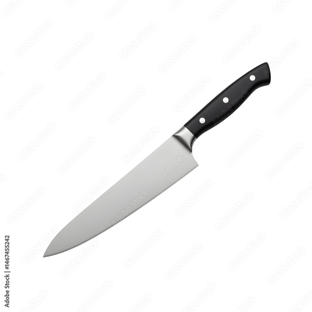 Sharp Kitchen Knife On Black Background,AProfessional Cooking Tool,Sleek Design And Ergonomic Handle For Precise Cutting Sharp Kitchen Knife On Black Background,AProfessional Cooking Tool,Sleek Design And Ergonomic Handle For Precise Cutting