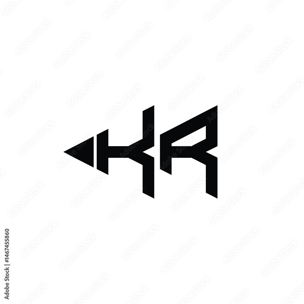 KR monogram logo design letter text name symbol monochrome logotype alphabet character simple logo KR monogram logo design letter text name symbol monochrome logotype alphabet character simple logo
