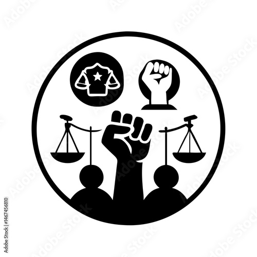 Justice and Revolution a symbolic representation of social change and equity