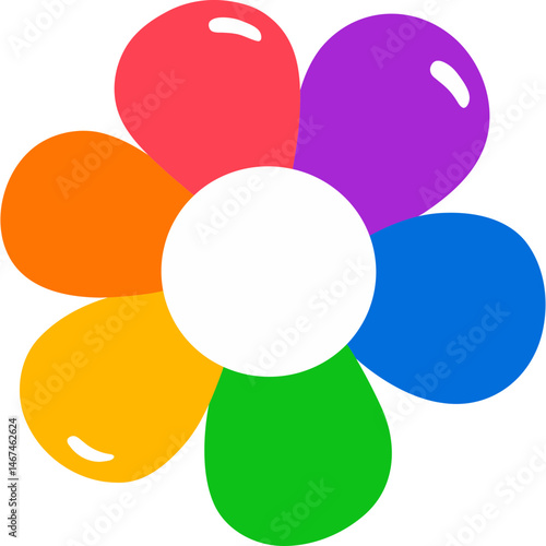 Cute Painterly Pride Flower Rainbow Illustration