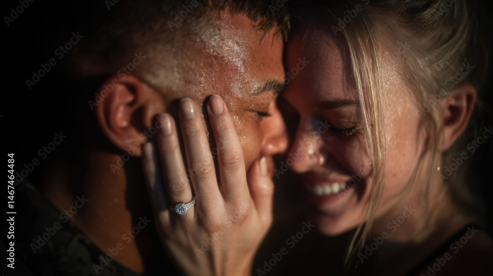 Fototapeta premium Loving couple with forehead touch