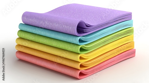 Rainbow Stack of Colorful Cleaning Cloths.