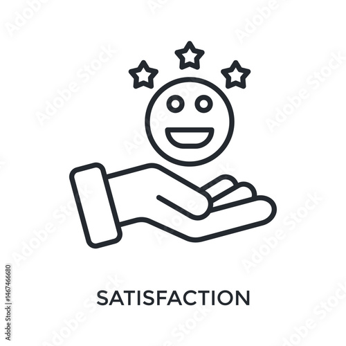 Satisfaction Icon Outline Style. Vector Illustration For Graphic Design