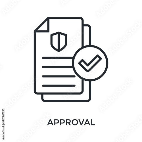 Approval Icon Outline Style. Vector Illustration For Graphic Design