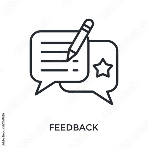 Feedback Icon Outline Style. Vector Illustration For Graphic Design