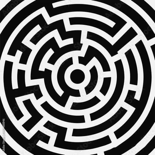 A vector graphic resource representing a challenging circular maze.