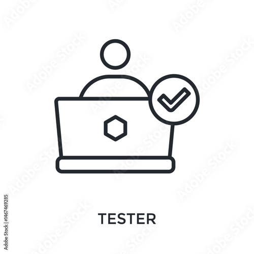 Tester Icon Outline Style. Vector Illustration For Graphic Design