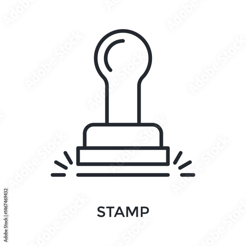Stamp Icon Outline Style. Vector Illustration For Graphic Design