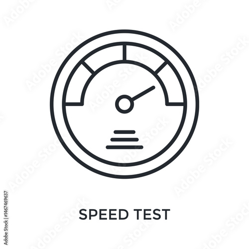 Speed Test Icon Outline Style. Vector Illustration For Graphic Design