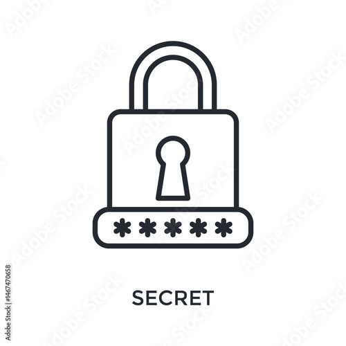 Secret Icon Outline Style. Vector Illustration For Graphic Design