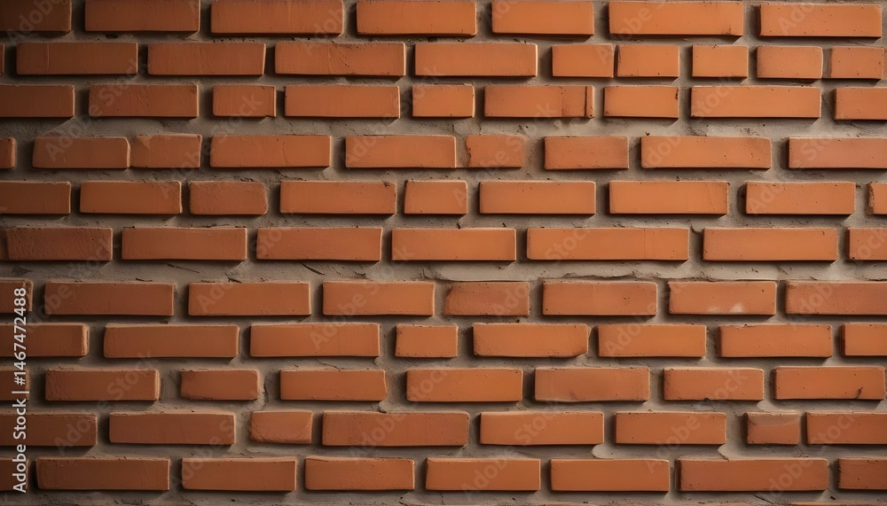 Naklejka premium A detailed view of a red brick wall showcasing a textured background for various uses.