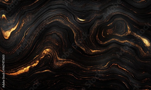 Abstract gold and black marble texture background
