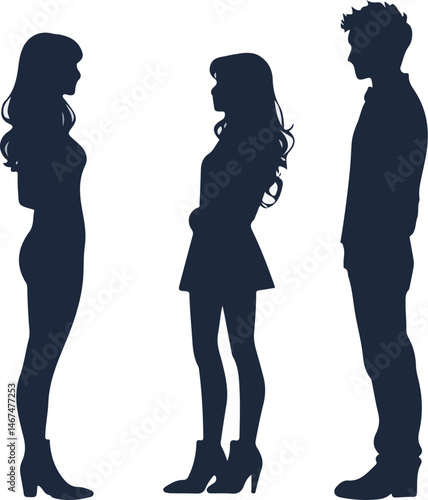 Simple Silhouettes of Three Individuals