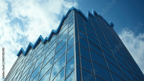 Modern glass architecture reflecting the sky, showcasing contemporary office building design and commercial property aesthetics in cityscapes