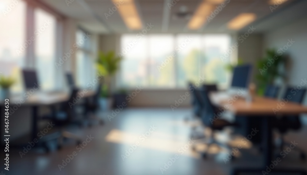 Abstract office blur, muted tones, soft lighting, space, contemporary Abstract office blur, muted tones, soft lighting, space, contemporary