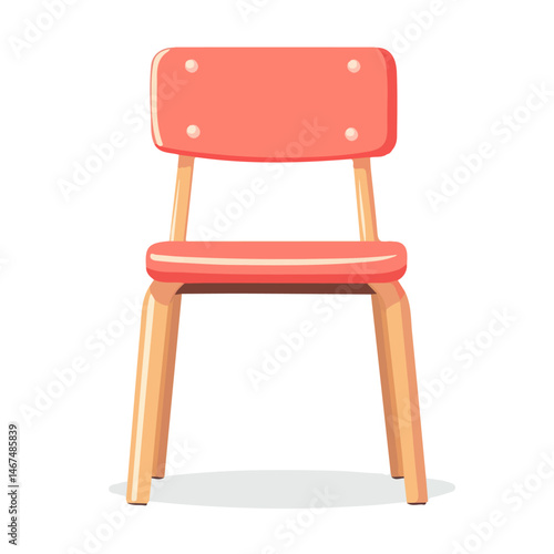 Classroom Chair Flat vector, minimalist design, isolated on a white background.