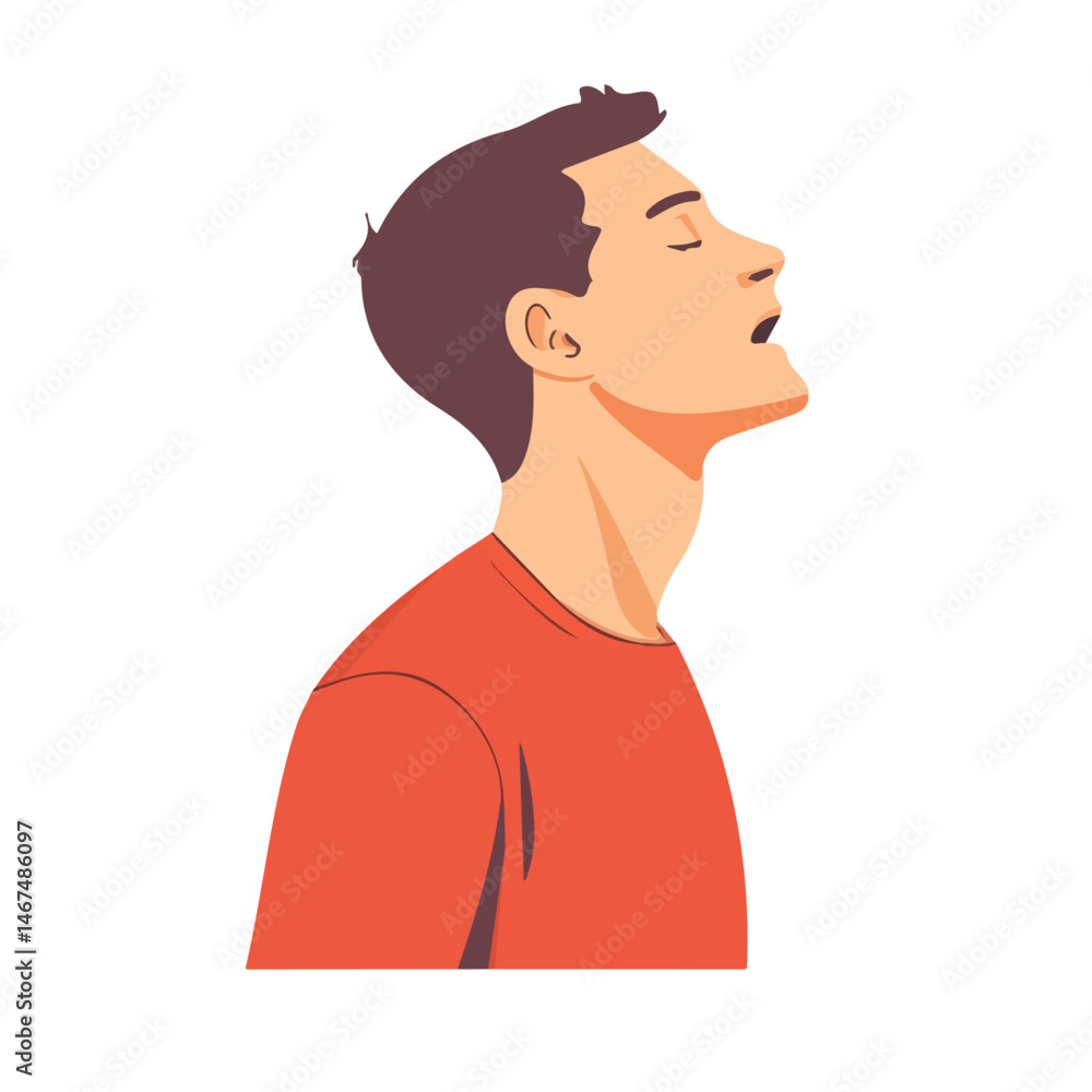 Flat vector Breathing Exercise, minimalist design, isolated on a white background. Flat vector Breathing Exercise, minimalist design, isolated on a white background.