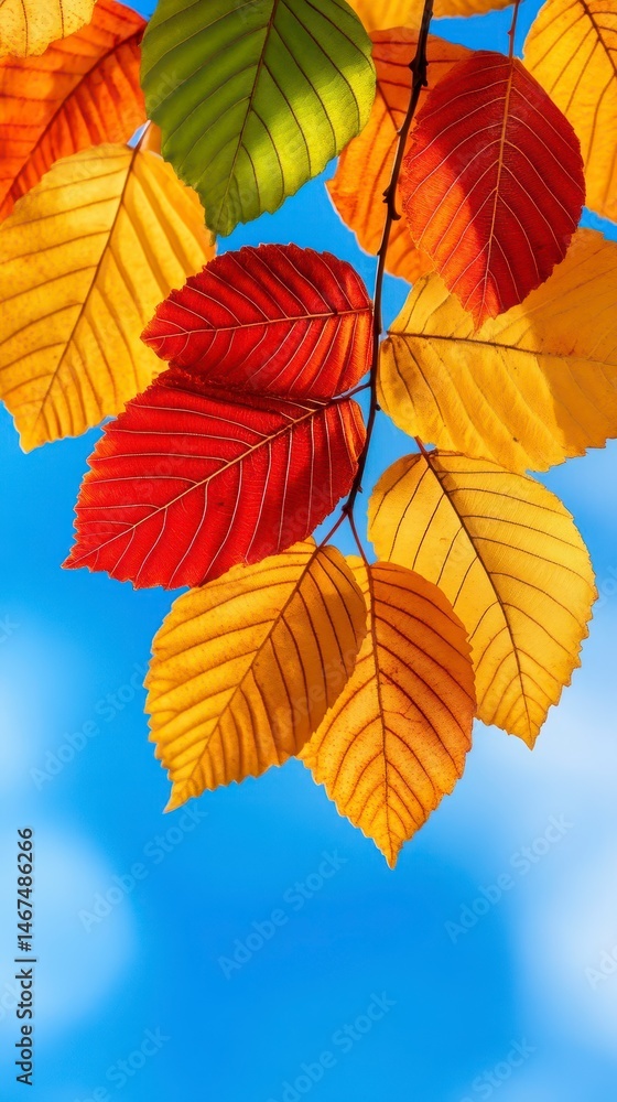 Autumn Leaves Against Blue Sky Autumn Leaves Against Blue Sky
