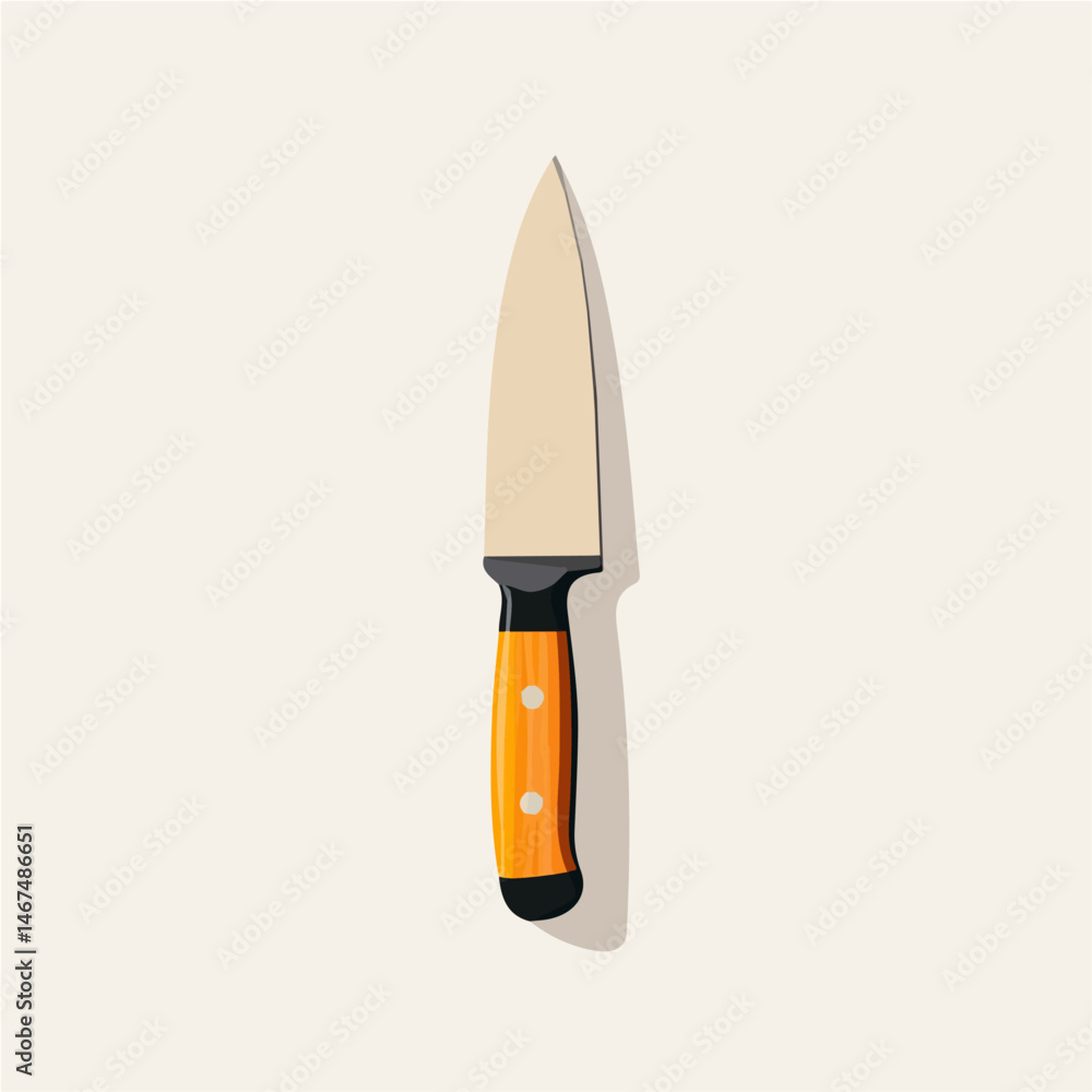 Flat vector Chefs Knife, minimalist design, isolated on a white background. Flat vector Chefs Knife, minimalist design, isolated on a white background.