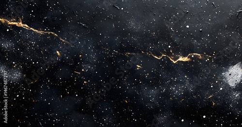 black distressed overlay background with tiny white particles scattered across it, creating an impression of stars or snowflakes in the night, dark background, matrix-like code