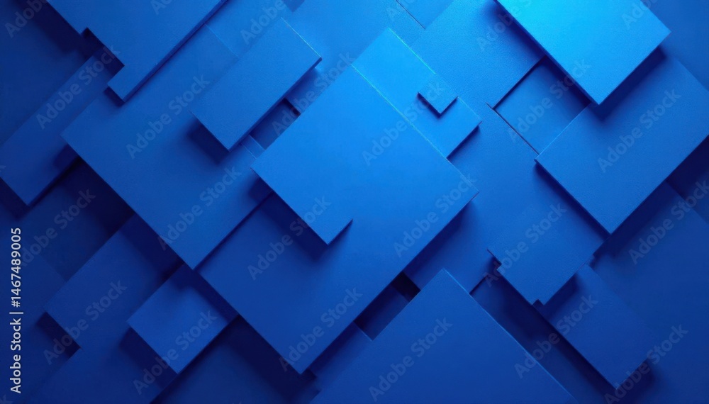 Fototapeta premium Deep blue squares, abstract background, sharp edges, backdrop, deep