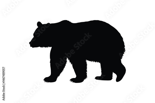 Silent Stalker: A minimalist silhouette of a majestic bear embodies power and wilderness, evoking a sense of awe and respect.
