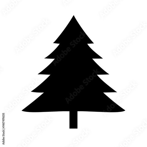 broad layer fir silhouette on transparent background for web and graphic design