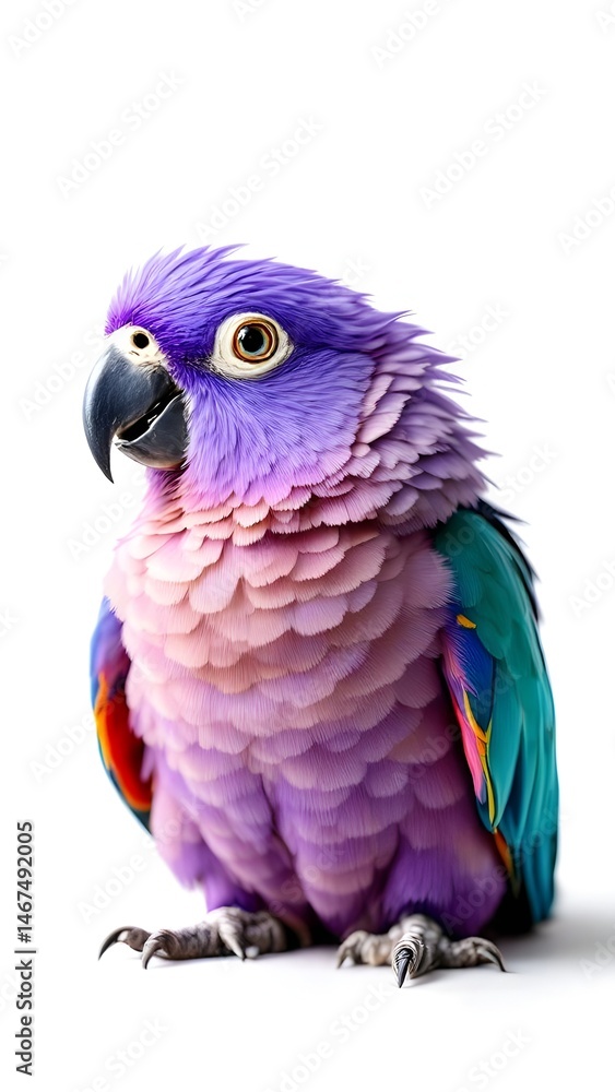 Obraz premium Purple macaw parrot on a white background