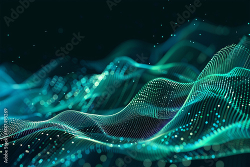 Abstract digital background. Data flow information. Concept of digital communication. Big data visualization. 3D rendering. 4k