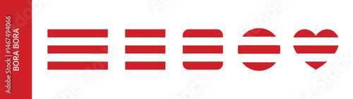 Flag of Bora Bora or Pora Pora island