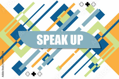 Vector banner. Megaphone with speak up speech bubble. Loudspeaker. Banner for business, marketing. Banner design vector illustration.