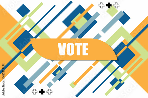 Vector banner. Megaphone with vote speech bubble. Loudspeaker. Banner for business, marketing. Banner design vector illustration.