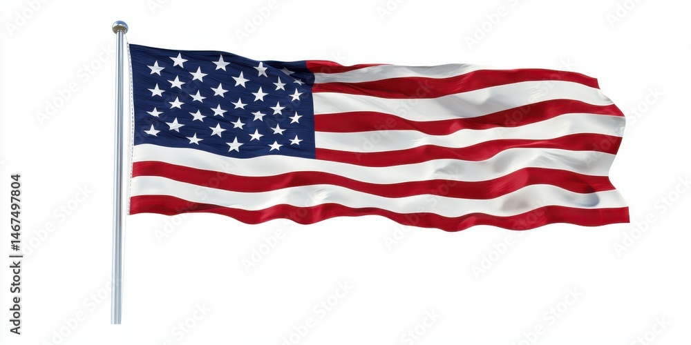 American Flag Waving on a Pole American Flag Waving on a Pole