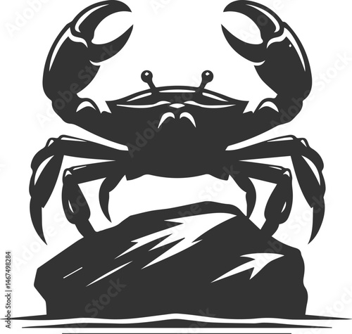 Vector silhouette of a crab