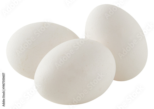 Fresh duck Eggs cut out isolated transparent background