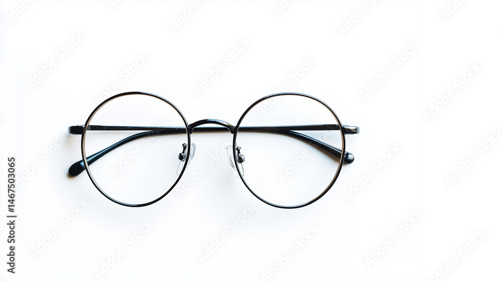 Stylish Round Glasses on Transparent Background Stylish Round Glasses on Transparent Background