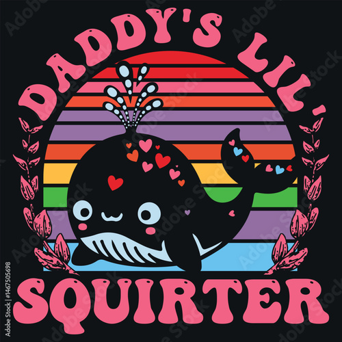 Inappropriate Funny Daddy's Lil Squirter Embarrassing Women T-Shirt