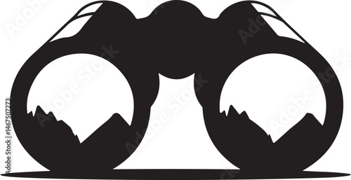 Binoculars Silhouette Vector for Outdoor Exploration, Hiking Adventures, Wildlife Viewing, Travel Gear, Nature Observations