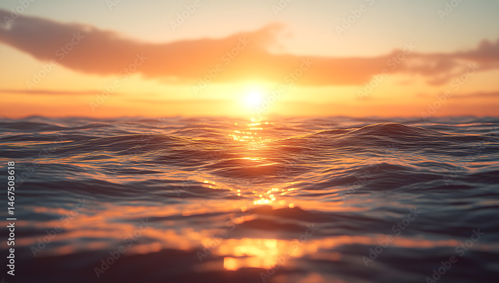 Peaceful sunset over calm ocean waters
