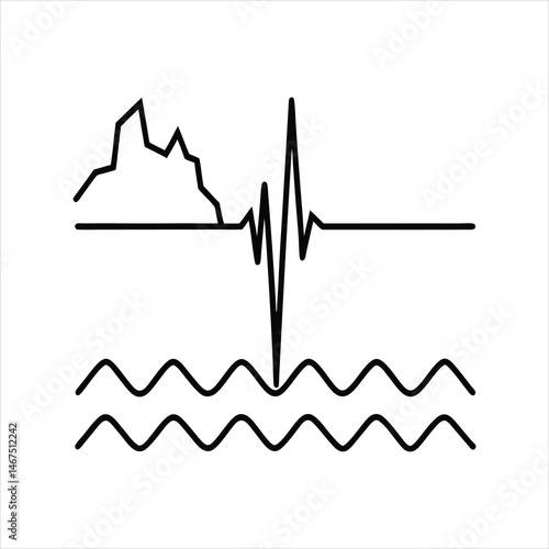 Richter Scale Earthquake Diagram Line Drawing