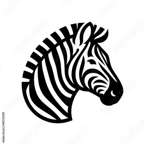 Wallpaper Mural black and white zebra head in profile facing right Torontodigital.ca